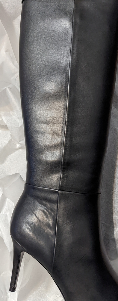 Calvin Klein Knee High Boot, 7.5M Black Leather, Brand New/Never Worn